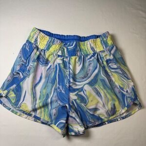 Avia Watercolor Marble Athletic Running Shorts Built-In Liner Size L 12-14
